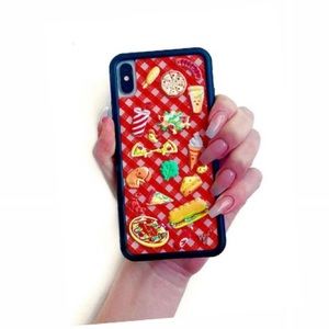Wildflower puffy pizza plaid phone case
